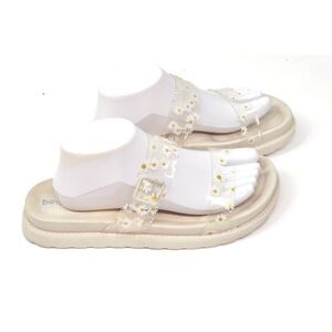 Dirty Laundry Clear Strap Daisy Slide Platform Sandal Women Size 10